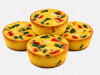 spinach, red pepper and asiago omelette bite